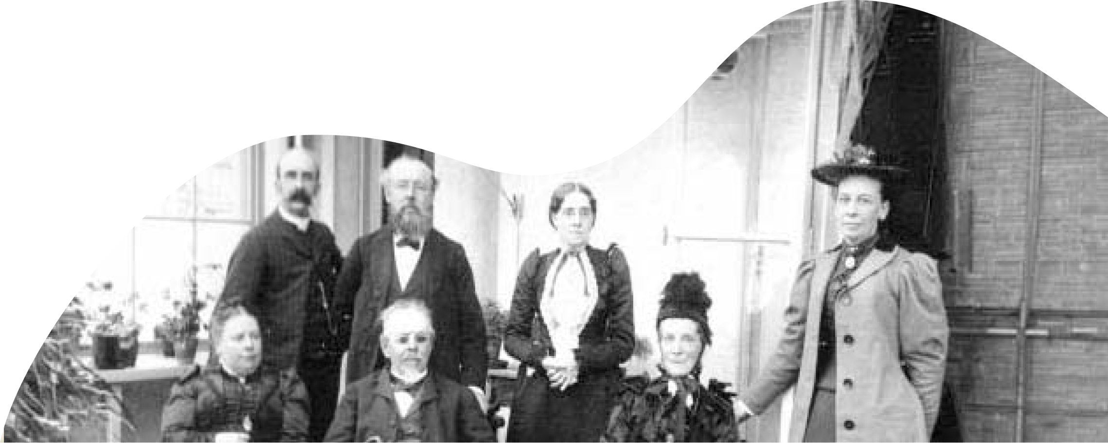 A black and white image of William Moon and his family